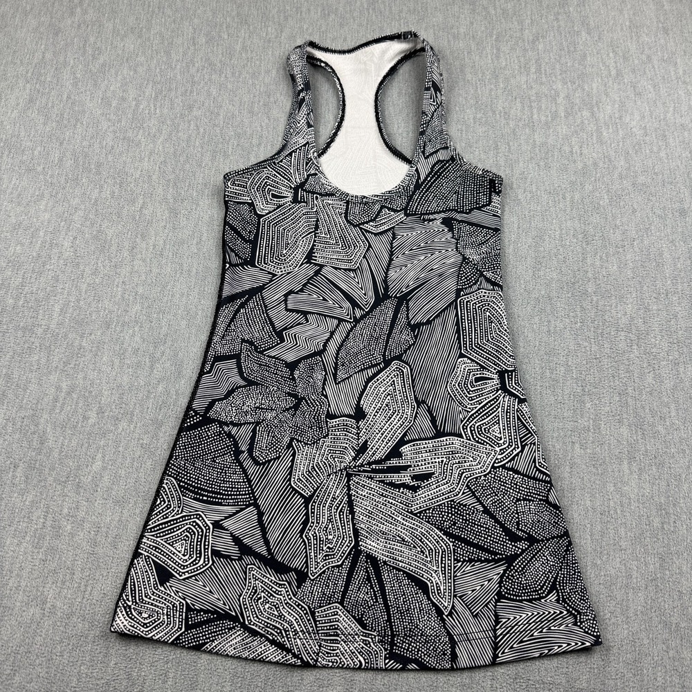 Lululemon Tank Top‎ Womens 2 Black Dottie Tribe Cool Racerback Yoga Workout Gym